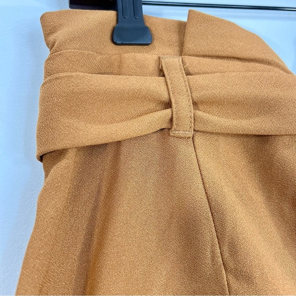 Vero Moda muted orange pleated wide leg baggy high rise paper bag flowy pants M - Picture 8 of 9
